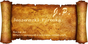 Jeszenszki Piroska névjegykártya