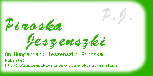 piroska jeszenszki business card